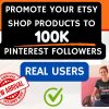 Promote your Etsy shop / products to 100k Pinterest users