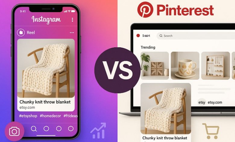 Instagram VS Pinterest organic promotion for Etsy Shops